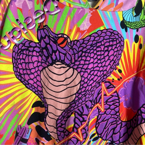 Desigual Hoodie sweatshirt men's small graffiti all over print snake cobra loud - Picture 3 of 16